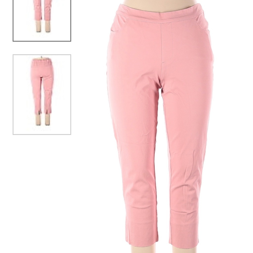 Isaac Mizrahi Live Pink high rise cropped pants